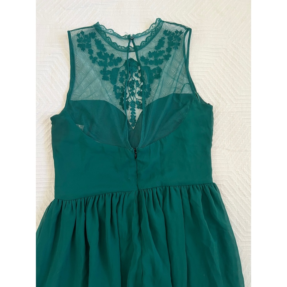 NWT - Zara - size medium - beaded and mesh sheer sleeveless dress - green - Picture 9 of 14